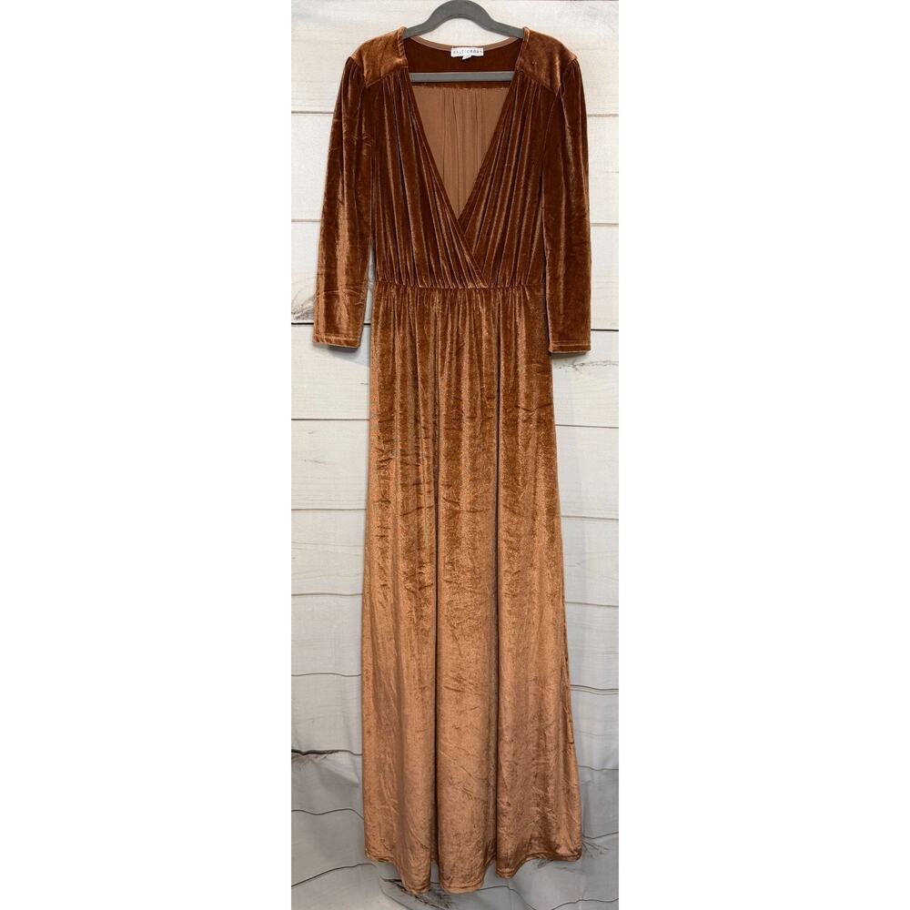 Baltic Born Velvet Maxi Dress in Rust